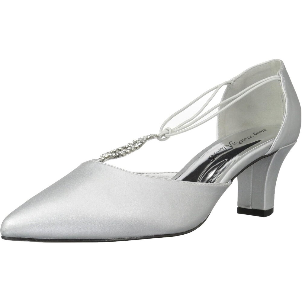 Easy Street Moonlight Women's Dress Pump Silver Satin Size 6